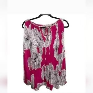 Melissa Paige Top Women’s Size S Pink Floral Cold Shoulder Accordion Blouse EUC